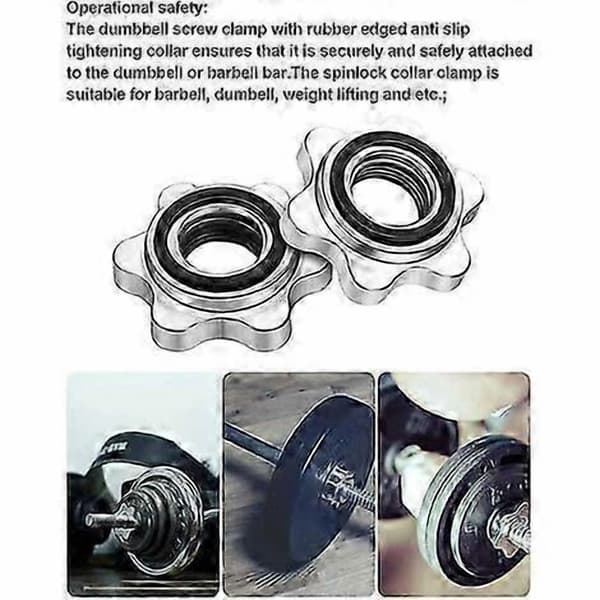Manual Spinlock-klemmer 25 mm Standard Vektløftingsstangklemmer Sølv 4-pakning