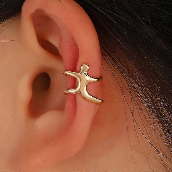 Non-pierced cartilage earring climbing man ear cuff small punk clip-on earring[jkw] Silver Silver