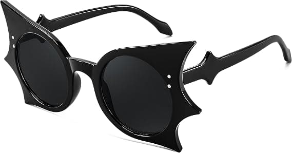 Morsomme solbriller for kvinner og menn, sommerfuglformede flaggermussolbriller for Halloween og fest