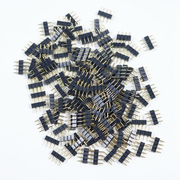 50 stk 4-pinners RGB LED-stripe hannadapterkontakt for 3528 5050 stripelys