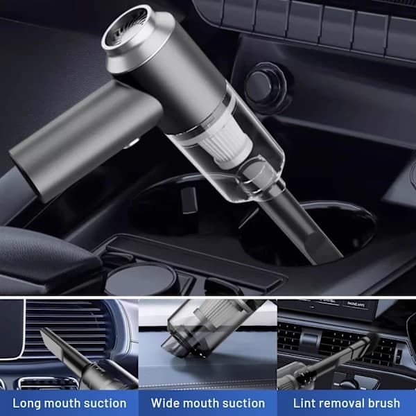 Handheld Car Vacuum, Portable Cordless Mini Vacuum, Rechargeable 12000PA Compressed Air Duster & Air Blower