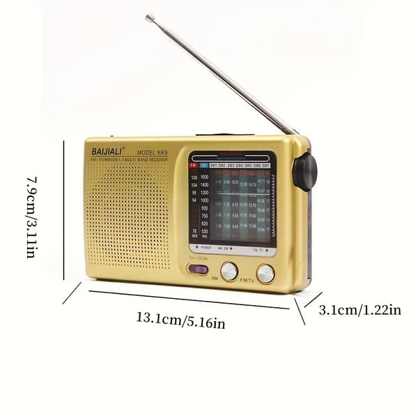 Portable Radio Am Fm Sw1-7, With Speaker, Headphone Input, Powered By 2 Aa Batteries Black