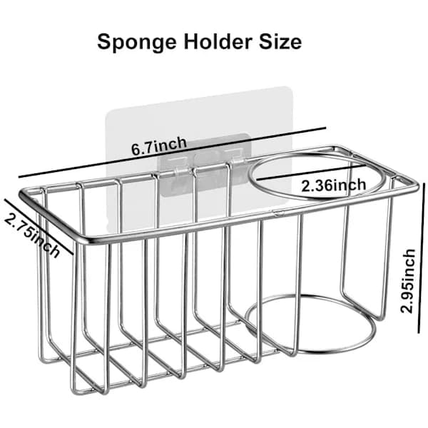 Svamp holder til vask Caddy - Vaskeholder til vask, 2 tommer - WELLNG Vask Caddy