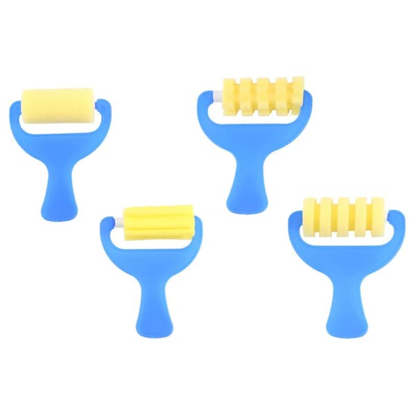 Set med 4 st Svampfärg Rollerborste DIY Barn Målarpenslar Barn Konst Hantverksverktyg