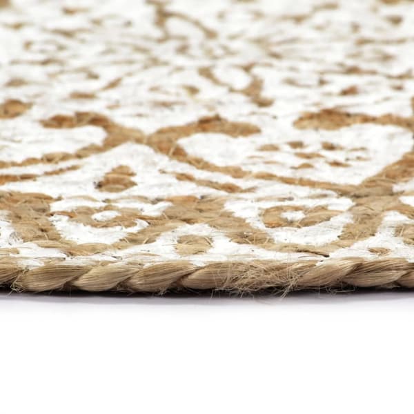 vidaXL Drikkebrikker 4 stk hvit 38 cm rund jute Vit white