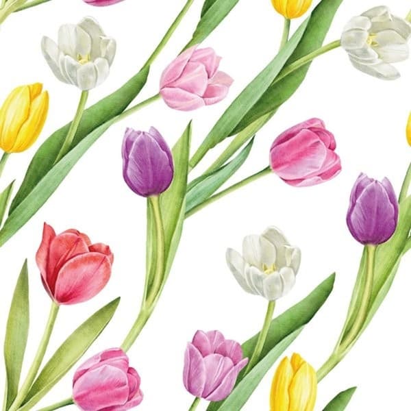 Kaffeservietter Tulipan 25x25 cm 20-pak multifärg multicolor