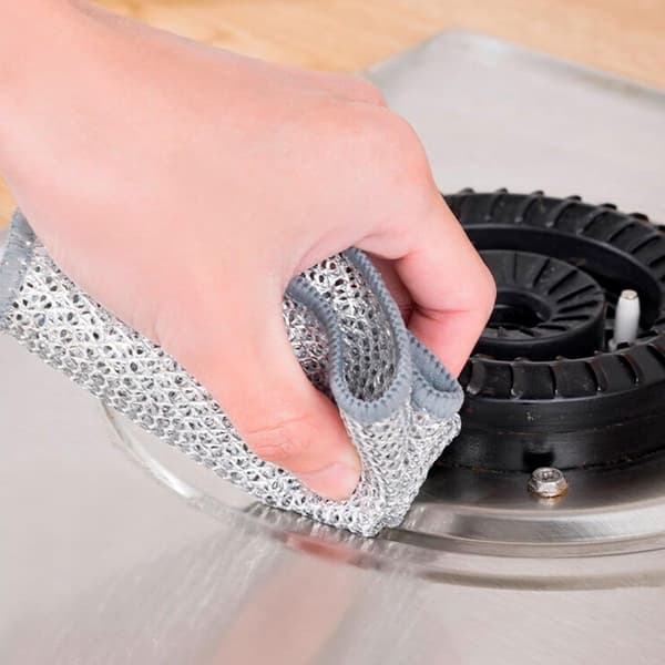 10 Steel Wool Dish Brushes Scratch-Resistant Reusable Kitchen Cleaning Pads
