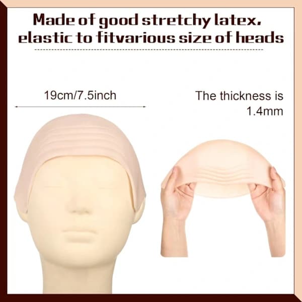 Halloween Latex Bald Headpiece Without Shaving - White[CO]