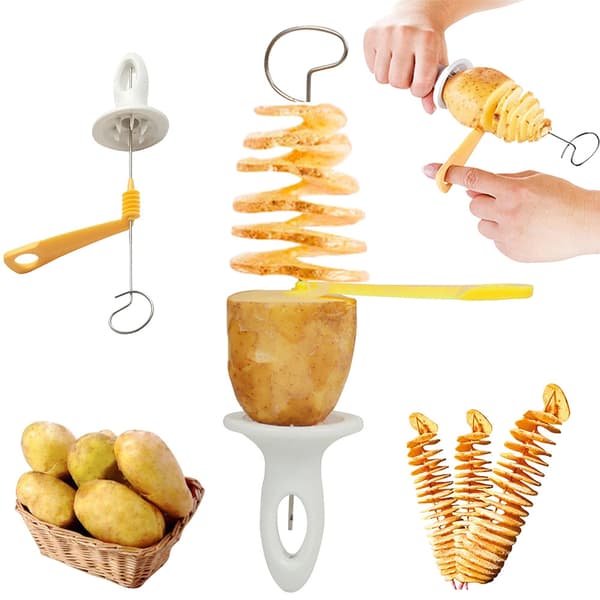 4x Tornado Potato - Potatisspiral för Viral Potatis vit white