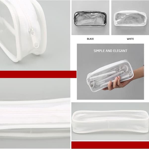 2-pack transparent pencil cases, clear toiletry bags, pencil cases, clear