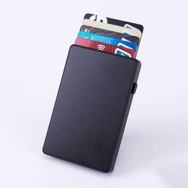 Automatic Pop Up Wallet Credit Card Holder BLACK black