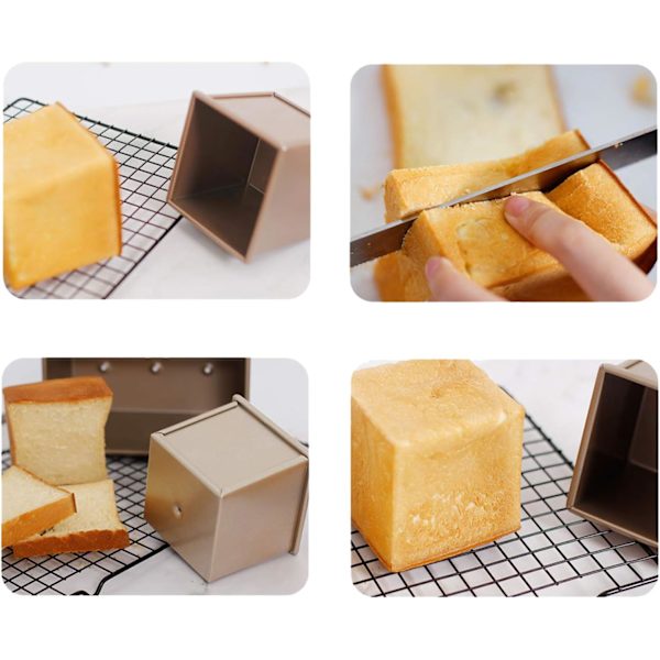 Bageforme, Non-Stick Water Cube Toastform med skydelåg