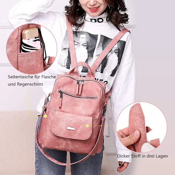 Small Backpack for Women, Stylish Girl City Backpack Daypack, w[co]