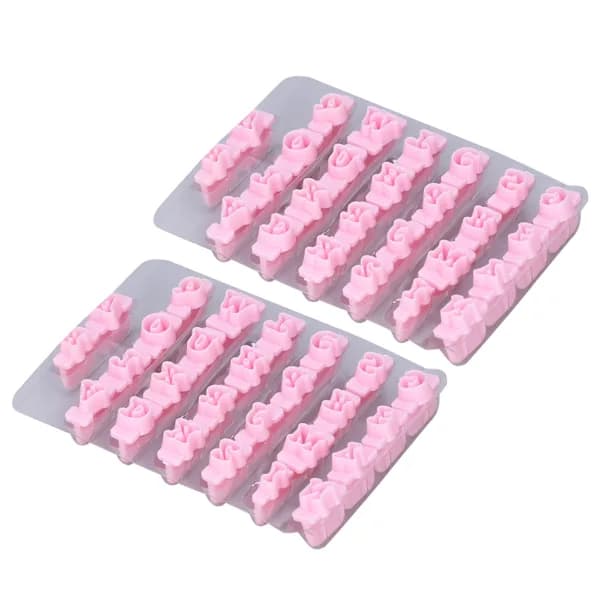 /EA/2 kasser engelske bogstavsforme kage fondant tryk stempling silikoneform kagedekoration
