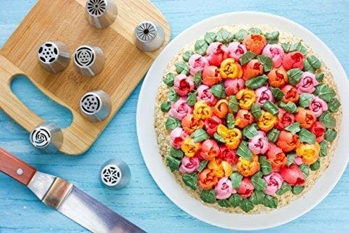 Russisk Tyll Russisk Sprøjtedyse XL Blomster Silver silver