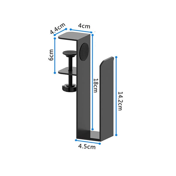 Side Mounted Laptop Mount, No-Drill Desk Storage, Metal Laptop Holder