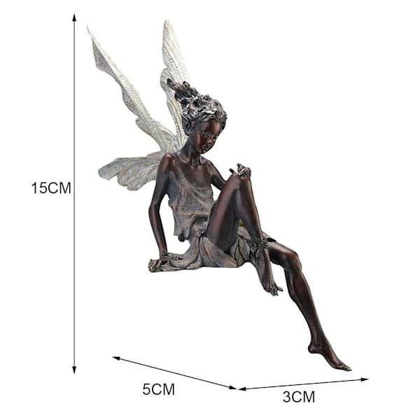 Tudor & Turek Siddende Fe Statue Havedekoration Håndværk Kunst Gård Z6R6