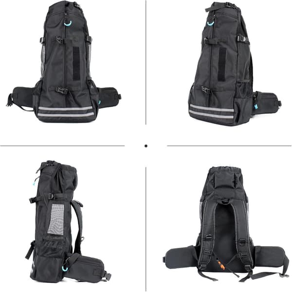Dog Backpack, Adjustable Dog Backpack for Small and Medium Dogs, Pet Backpack for Outdoor Walking Hiking Climbing Travel (M, Black)