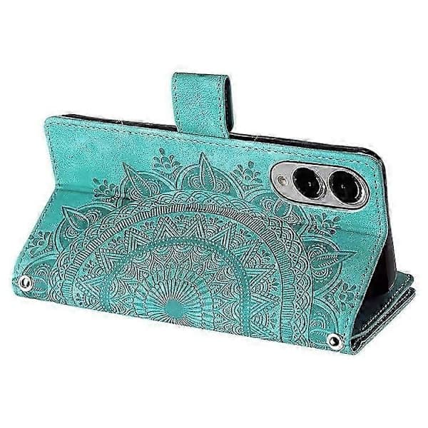Mandala Blommönster PU Läder Plånboksfodral för Samsung Galaxy S25 Edge