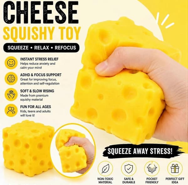 Smør Squishy 3-pak Smør Squishy Ost Squishy Til Angst & Stresslindring Legetøj Til Børn Mænd Kvinder Blødt Legetøj Håndtryk Beroligende