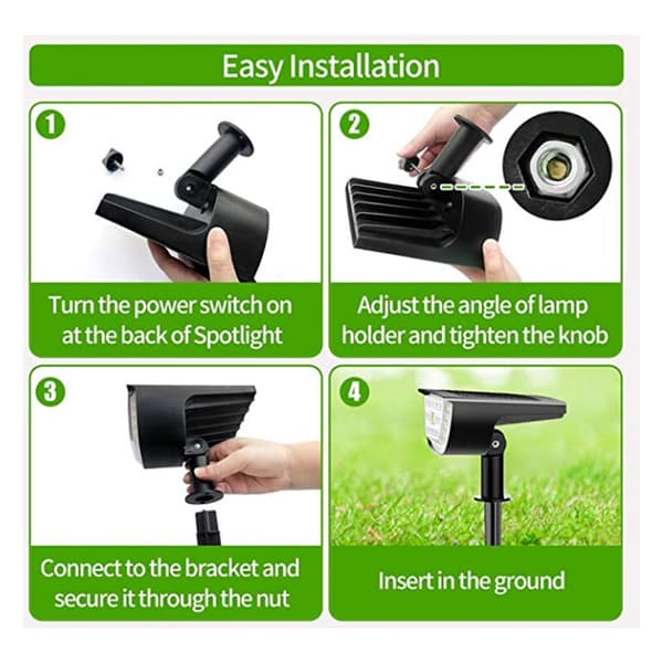 2 Solar-powered Waterproof Lawn Lamps Yard Human Body Induction LED Lighting