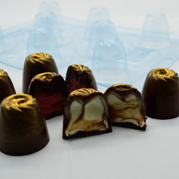 Pralineform Kuppel Chokoladeform - BWB 9687 - Special 3-delt form Transparent transparent
