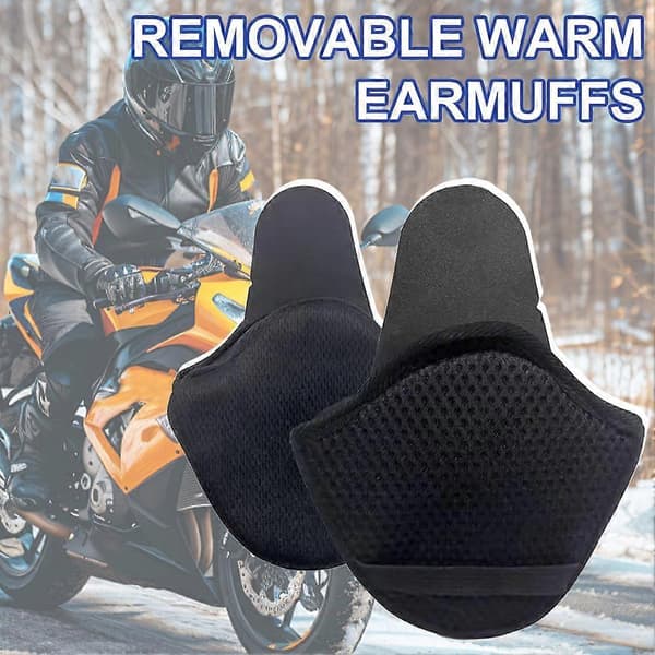 Motorcycle Helmet Earmuffs to Reduce Wind Noise and Keep Warm in Cold Weather