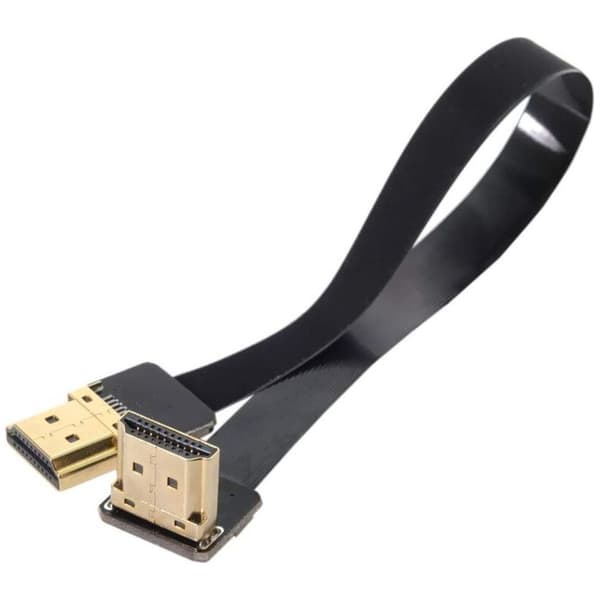 CYFPV FPV Flad HDMI Han til 90D Vinklet HDMI Han Kabel til FPV HDTV Multikopter Luftfotografering (20 cm)