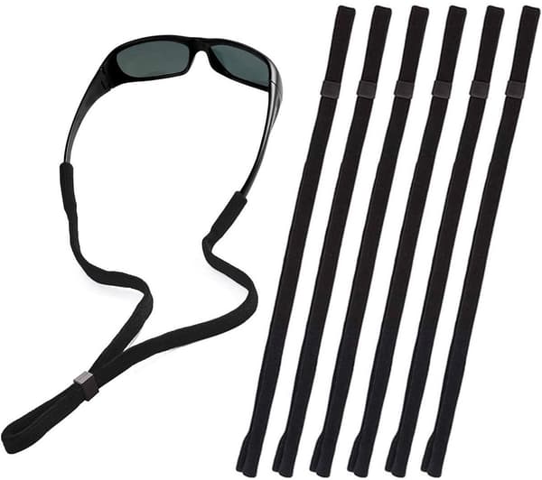 Vitdipy - 6 Pieces - Glasses Strap - Glasses Cord - Adjustable - Lightweight - Women & Men - Black