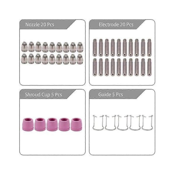 AG60 SG-55 WSD-60 Plasma Cutter Cutting Torch Nozzles Consumables Kit Plasma Cutter Accessories [db] As shown As shown