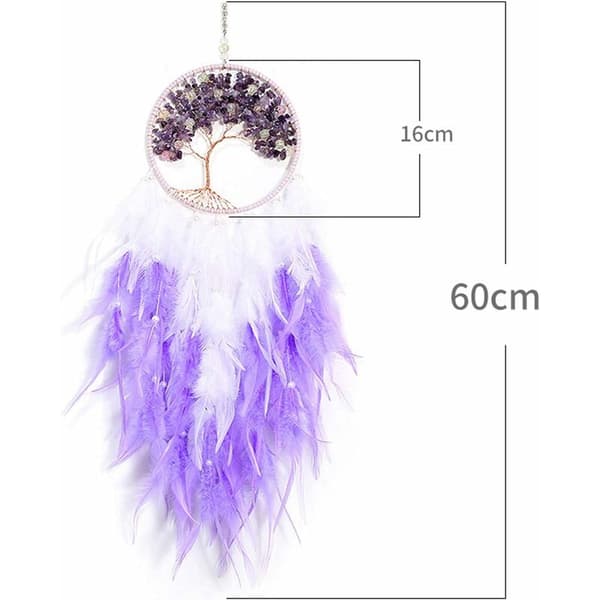 Dream Catcher, Large Handmade Feather Mobile Wall Decor for Bedroom Decorations, Home Decor, Purple