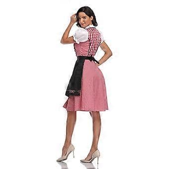 Oktoberfest Ølservitrice Kostume Bayersk Traditionel Dirndl Kjole Cosplay Fancy Kjole til Kvinder (S Sort)