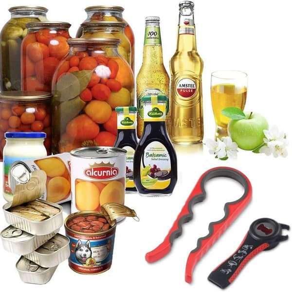 Lokköppner, boksåpner, lokköppner 2 stk, boksåpner gummi 5 i 1 KLB