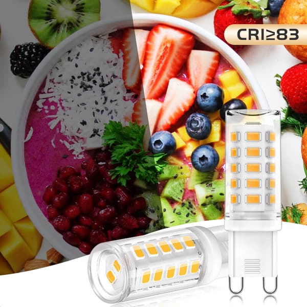 Halogen G9 equivalent 3W, 420LM, mini bulb, cool white? 6000K, no flicker, AC220-240V, non-dimmable, 3 pieces [Energy class A+]