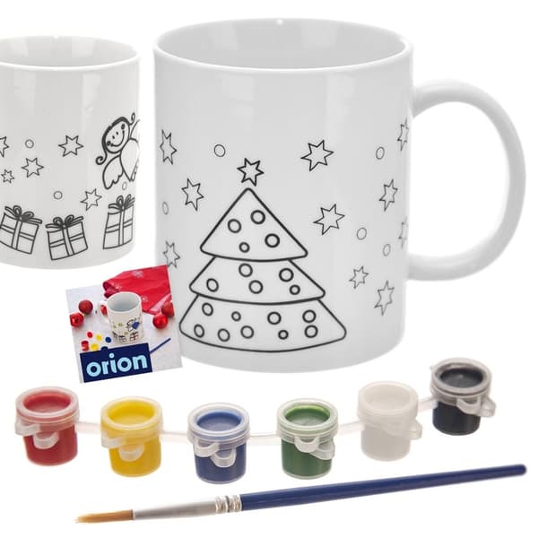 Mal din egen julekrus: pensel, 6 farver, hvidt porcelæn