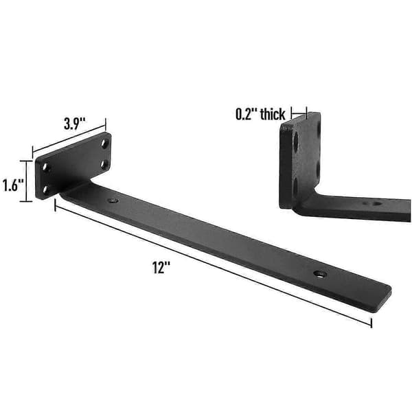 Heavy Duty Floating Shelf Brackets, (1/5 Inch Thick) Hidden Shelf Supports, Cast Iron L Brackets, Ru