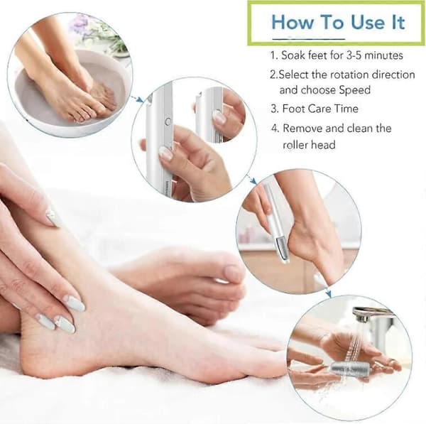 Electric Foot Callus Remover, Electronic Tool File, Professional Pedicure Kit Red Red