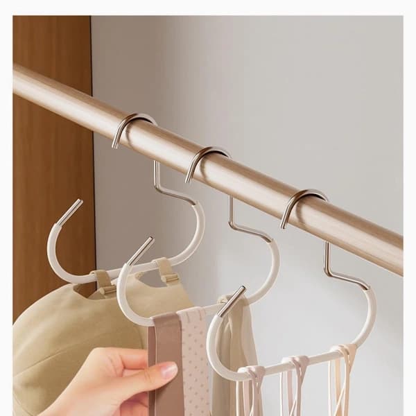 10-pack - Non-slip - Space-saving - Storage Rack - Wardrobe Belt/Scarf Hooks - Suitable for displaying hats, vests, ties, scarves (white)