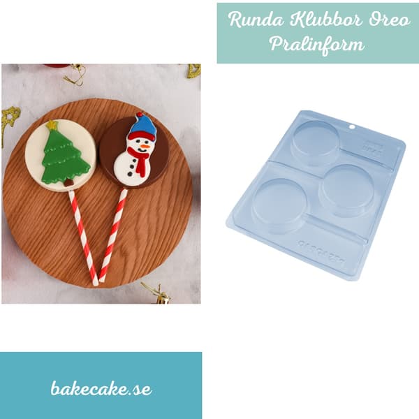 Pralinform Rund Klubba - Oreo - Sjokoladeform - BWB 9843 - Spesiell 3-delt form Transparent transparent
