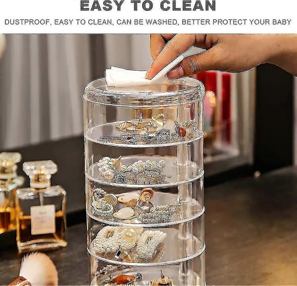 Transparent Jewelry Box, Dressing Table Accessory, 1 X 4-layer Jewelry Storage Case, Transparent, Approx.