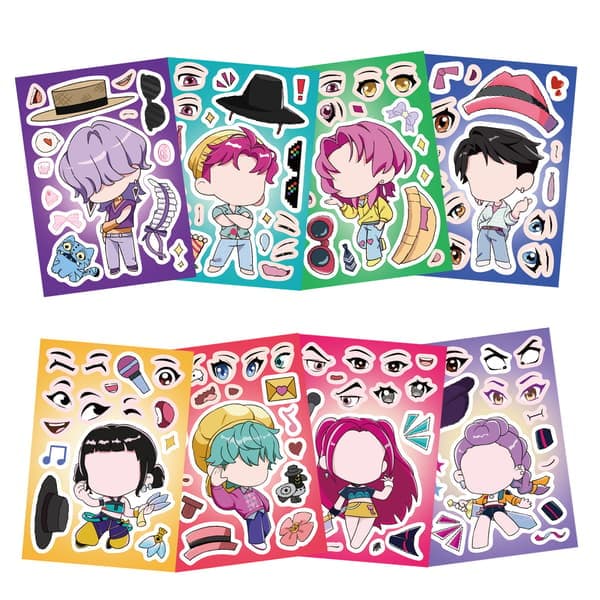 Heta 8kpl K-POP Demon Hunters DIY-tarrat Kasvojen vaihtopulma Vedenpitävä&&