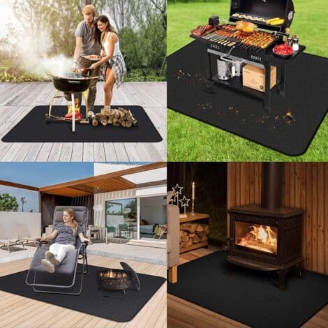 Fireproof Mat 122 x 76 cm - Reusable and Waterproof - High Temperature Resistant - For Fireplaces and Fire Pits - TOUR 122 X