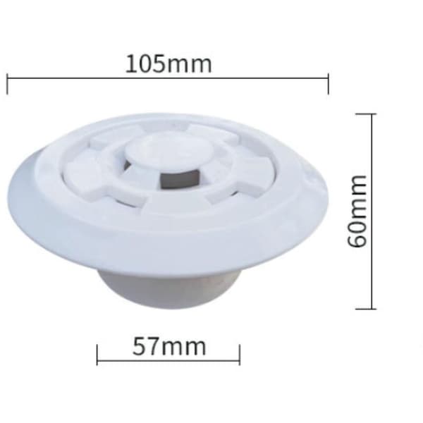 Roterende hvid rund poolmassage-dyse, pool-spa-tilbehør returdyse, ABS-materiale, 10,9657 cm
