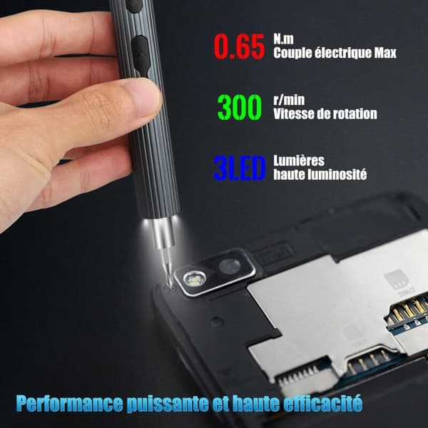 Mini Electric Precision Screwdriver Set, 39-in-1 USB Rechargeable with 0.45-0.65/4N.M Torque, Compatible with Watches, Glasses, Drones