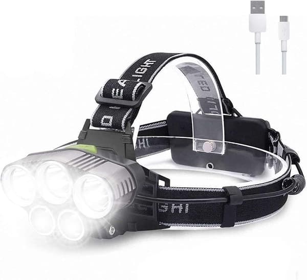Powerful Rechargeable Headlamp, 10000 Lumens 6 Modes LED Headlamp
