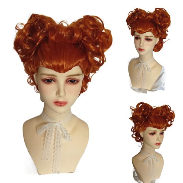Dybebrune Krøllede Paryk Halloween Hocus Pocus Cosplay Kostume