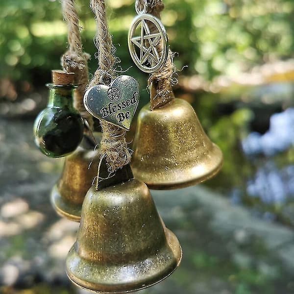 Häxringklockor Dörrskydd Amulett Wicca Dekor Rensa Negativ Energi Hängande Prydnad (68 cm)