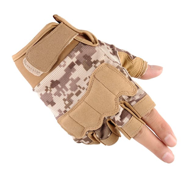 (L)Taktiske fingerløse handsker, brune, lette, åndbare og