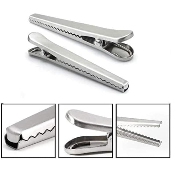 Reusable Food Bag Clips, Practical for Sealing Packages, Large Stainless Steel Power Clips