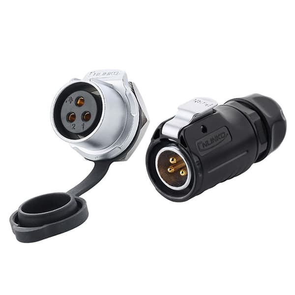 LP20 DC-volt 2 3 4 5 7 9 12-polig cirkulär industriell hane/hona-kontakt A